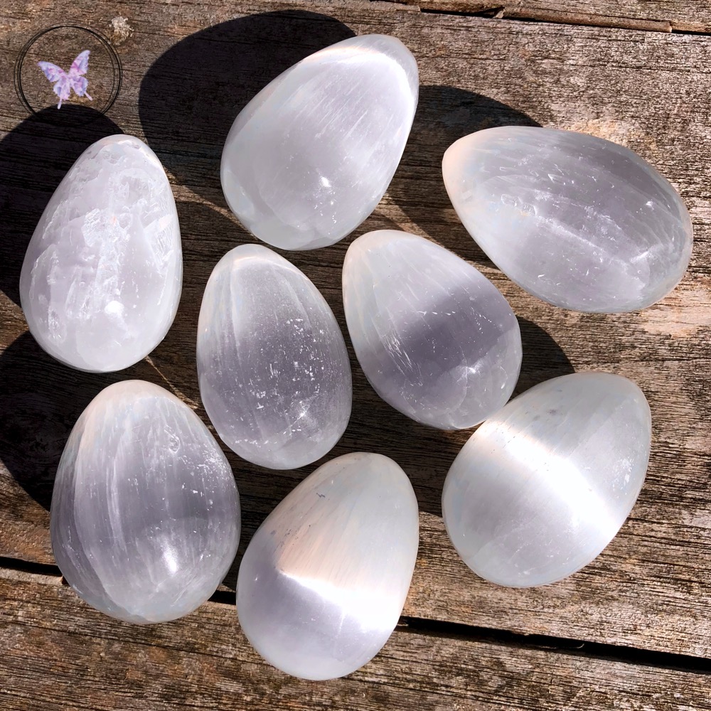 White Selenite Eggs